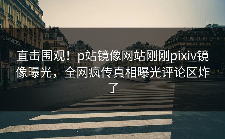 直击围观！p站镜像网站刚刚pixiv镜像曝光，全网疯传真相曝光评论区炸了
