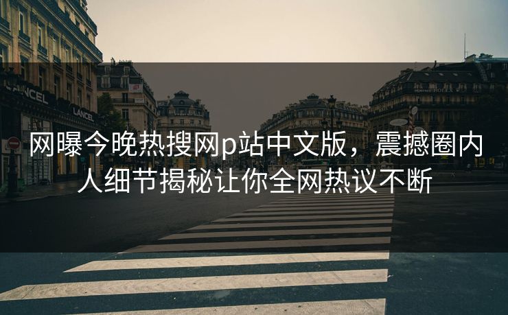 网曝今晚热搜网p站中文版，震撼圈内人细节揭秘让你全网热议不断