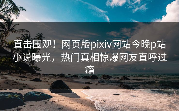 直击围观！网页版pixiv网站今晚p站小说曝光，热门真相惊爆网友直呼过瘾
