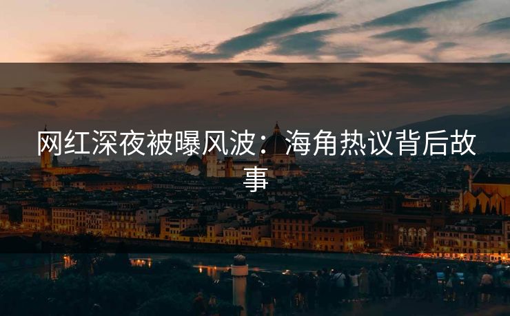 网红深夜被曝风波：海角热议背后故事