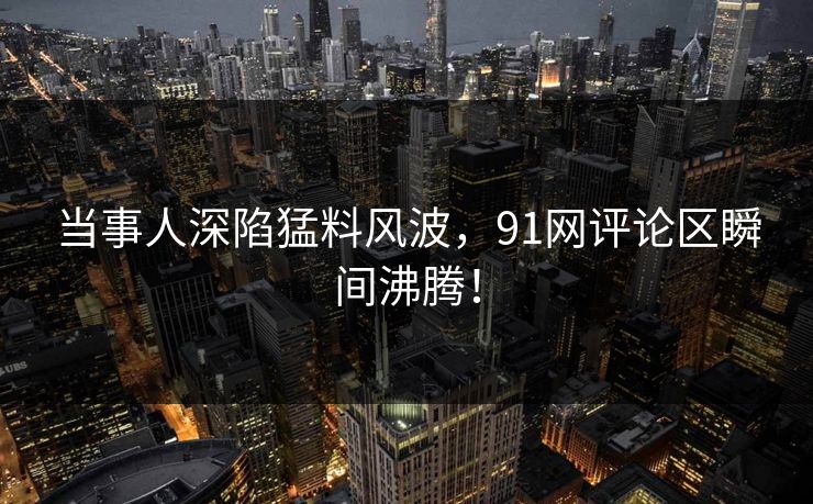 当事人深陷猛料风波，91网评论区瞬间沸腾！