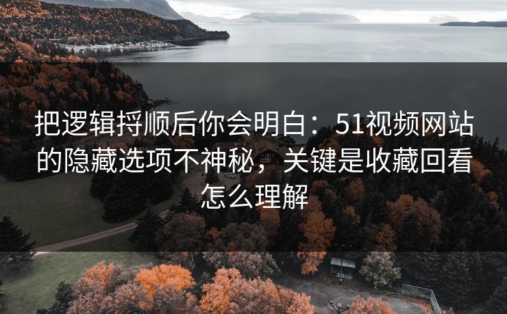 把逻辑捋顺后你会明白:51视频网站的隐藏选项不神秘,关键是收藏回看怎么理解 把逻辑捋顺后你会明白:51视频网站的隐藏选项不神秘,关键是收藏回看怎么理解